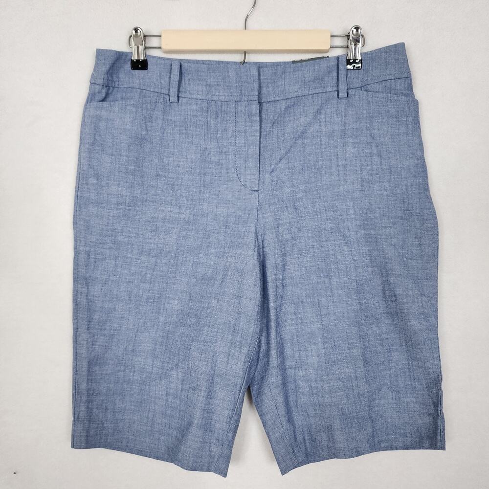 Talbots NWT Chambray Blue Perfect Short 11" Chino Bermuda 100% Cotton Sz 10P